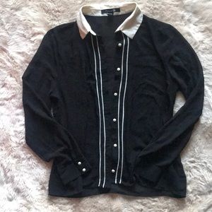 Button up silk dress blouse